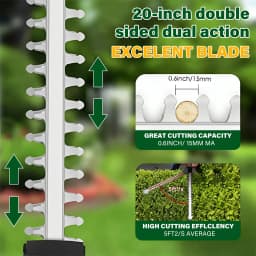 Lightweight Cordless Hedge Trimmer with 2 Battery & Charger, Handheld Tree Branch Cutter Electric Pruning Tool for Garden Lawn Shrub