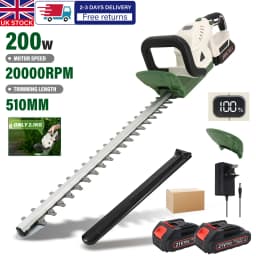 Lightweight Cordless Hedge Trimmer with 2 Battery & Charger, Handheld Tree Branch Cutter Electric Pruning Tool for Garden Lawn Shrub