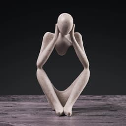 Voltsify Resin Sculpture Art Abstract Meditator Statue Tabletop Ornament