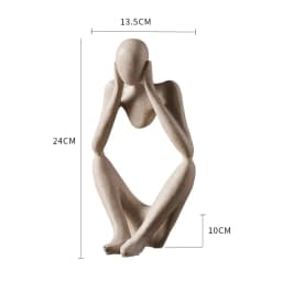 Voltsify Resin Sculpture Art Abstract Meditator Statue Tabletop Ornament