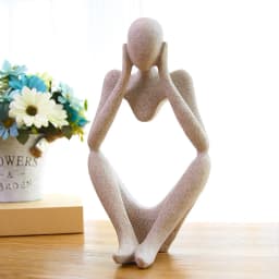 Voltsify Resin Sculpture Art Abstract Meditator Statue Tabletop Ornament