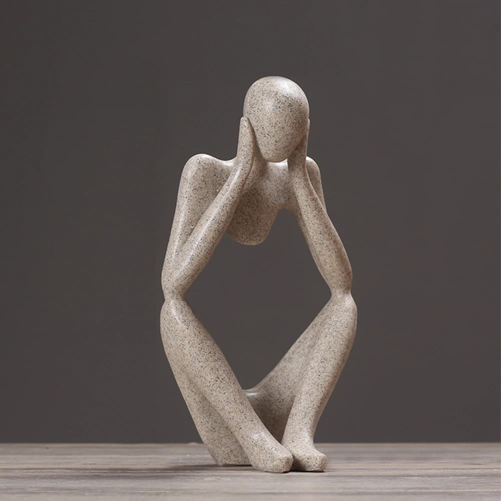 Voltsify Resin Sculpture Art Abstract Meditator Statue Tabletop Ornament