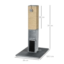 PawHut Cat Scratching Post Scratcher Climber w/ Carpet Base Hanging Toy