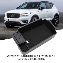 Armrest Storage Box for Volvo XC40 2018 2019 2020 2021 Interior Center Console Organizer Holder Tray with Mat