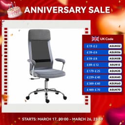 Vinsetto Office Chair Mesh High Back Swivel Task Home Desk Chair w/ Arm, Grey