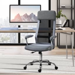 Vinsetto Office Chair Mesh High Back Swivel Task Home Desk Chair w/ Arm, Grey