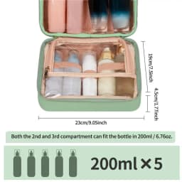 Travel Toiletry Bag With Hook Hangable Foldable 3 Compartment Small Travel Bag For Toiletries Portable Makeup Pouch With Handle