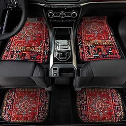 4Pcs/set Bohemian Car Front Rear Mats Set Non-Slip Dirty Resistant Boho Rugs Car Accessories For Car SUV Truck Auto
