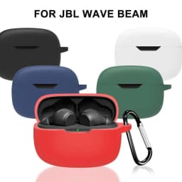Silicone Earphones  Cover Case For JBL Wave Beam Earbuds  Anti-Drop Protective Shell For Blue Tooth Headphones With Carabiner