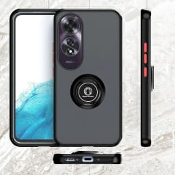 Armor Matte Case For OPPO A60 A40 A40M A80 A79 5G A98 A78 A58 A38 A18 A3 Pro Cover Ring Holder Stand Shockproof Coque Fundas