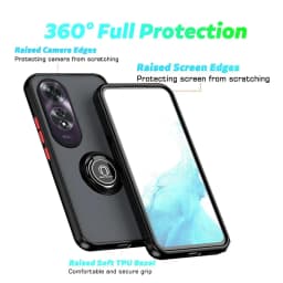 Armor Matte Case For OPPO A60 A40 A40M A80 A79 5G A98 A78 A58 A38 A18 A3 Pro Cover Ring Holder Stand Shockproof Coque Fundas