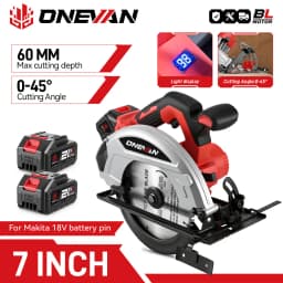 ONEVAN 4000W Brushless Electric Circular Saws 7Inch 185mm Cordless Electric Cutting Woodworking Tool For Makita 18V Battery Pin