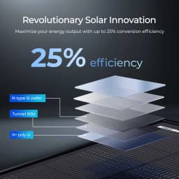 Renogy 200W ShadowFlux Anti-Shading N-Type Solar Panel Off Grid Solar Power for Motorhome, Shed, Campervan Caravan and Marine