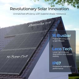 Renogy 200W ShadowFlux Anti-Shading N-Type Solar Panel Off Grid Solar Power for Motorhome, Shed, Campervan Caravan and Marine