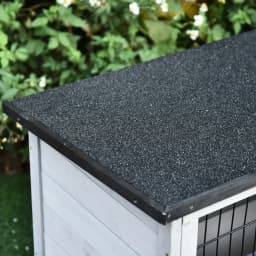 PawHut Rabbit Hutch w/ Removable Tray Openable Top for Indoors & Outdoors Grey