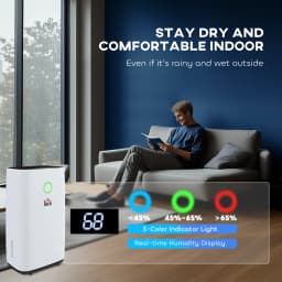 HOMCOM 20L/Day Portable Quiet Dehumidifier for Home, Electric Air De-Humidifier