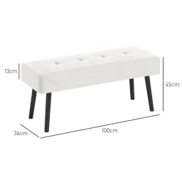 HOMCOM End of Bed Bench with Thick Padding for Entryway, Cream White