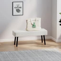 HOMCOM End of Bed Bench with Thick Padding for Entryway, Cream White