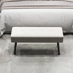 HOMCOM End of Bed Bench with Thick Padding for Entryway, Cream White