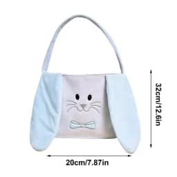 Easter Bunny Basket Reusable Bags Treat With Handles Bunny Candy Basket Party Supplies Spring Hunts Container For Candy Hunting