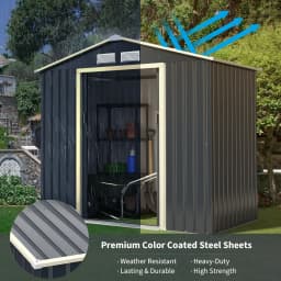 GOFLAME 7FT x 4FT Garden Storage Shed Large Utility Storage House w/Sliding Door