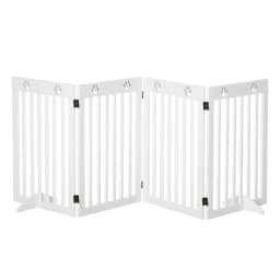 PawHut Pet Gate Foldable Fence Freestanding Dog Barrier w/ Support Feet