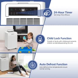 HUMSURE Electric Dehumidifier 25L/24H, Dehumidifier Basement Rooms with 5.5 Litre Water Tank, Timer, Automatic Defrosting