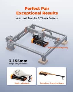 ACMER M4 Laser Engraver Rotary Module 4th Axis Rotary For Rotary Axis Clamp Diameter 4-64mm Accessories Curved Surface 3-Jaw