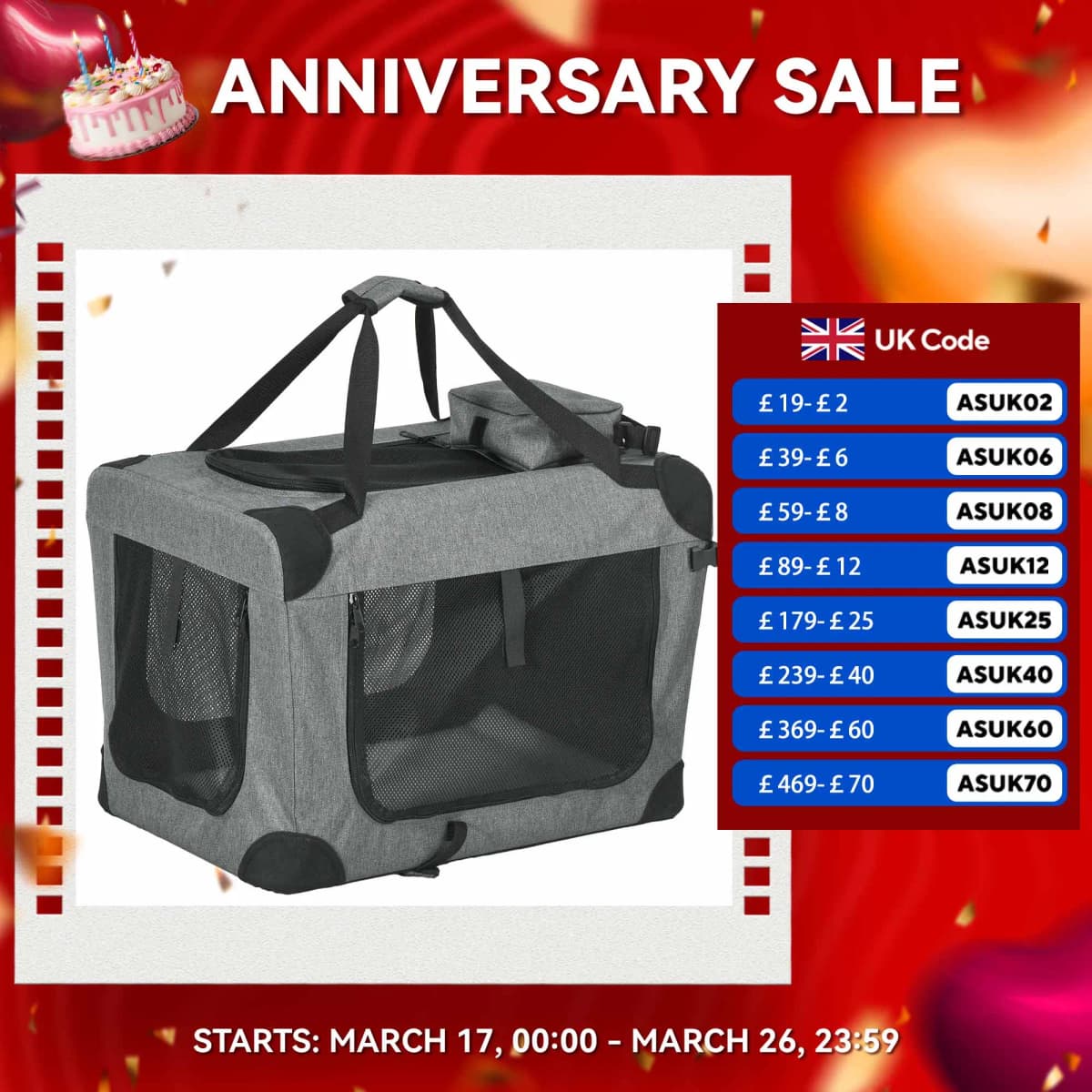 PawHut Folding Pet Carrier Bag House W/ Cushion Storage