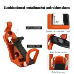 2PCS Shovel Mount for Roof Rack Wall Mounting Brackets Metal Rubber Clamp Space Saving Sturdy Quick Release Shovel Holder
