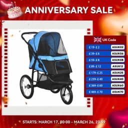 PawHut 3 Wheel Pet Stroller, for Medium Small Dogs, Foldable Cat Pram
