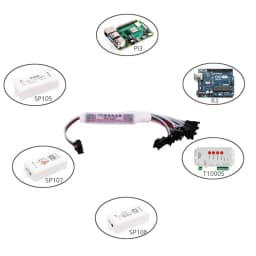 1-10PCS DC5-24V Mini SPI Signal Repeater Amplifier for WS2812B WS2811 1903 16703 IC Pixel RGB LED Strip Addressable Dream Color