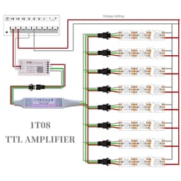 1-10PCS DC5-24V Mini SPI Signal Repeater Amplifier for WS2812B WS2811 1903 16703 IC Pixel RGB LED Strip Addressable Dream Color