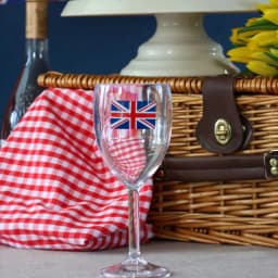 Pack of 12 Union Jack Plastic Wine Glasses - 300ml/10oz Durable, Reusable Cups for Parties, BBQs & British Celebrations