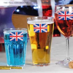 Pack of 12 Union Jack Plastic Wine Glasses - 300ml/10oz Durable, Reusable Cups for Parties, BBQs & British Celebrations