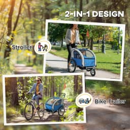 HOMCOM 2 Seat Bike Trailer with 5 Point Harness, for 18+ Months