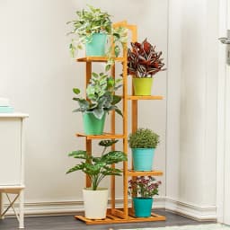 【Lifeideas】Rustic Wooden Multi-Tiered Potted Plant Stand