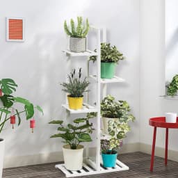 【Lifeideas】Rustic Wooden Multi-Tiered Potted Plant Stand