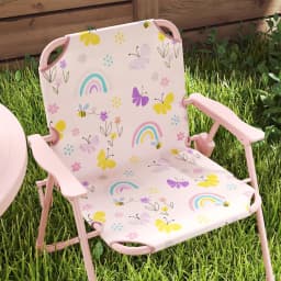 AIYAPLAY Kids Garden Table and Chair Set, Outdoor Patio Set w/ Parasol, Pink