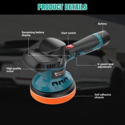 12V Cordless Car Buffer Polisher,6 Variable Speed Car Polishing Kit, For Car Detailing/Polishing/Waxing/Scratch Removing
