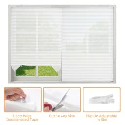 No Tools Easy Lift Trim-at-Home Cordless Pleated Light Filtering Blackout Shade Easy to Cut and Install for Home Travel