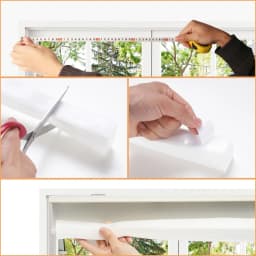 No Tools Easy Lift Trim-at-Home Cordless Pleated Light Filtering Blackout Shade Easy to Cut and Install for Home Travel