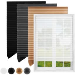 No Tools Easy Lift Trim-at-Home Cordless Pleated Light Filtering Blackout Shade Easy to Cut and Install for Home Travel