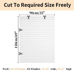 No Tools Easy Lift Trim-at-Home Cordless Pleated Light Filtering Blackout Shade Easy to Cut and Install for Home Travel