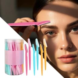 Eyebrow Trimmer 66pc Facial And Eyebrow Shaper Eye Brow Shaver With Protective Cover Portable Face Dermaplaning Tool For Eyebrow