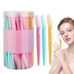Eyebrow Trimmer 66pc Facial And Eyebrow Shaper Eye Brow Shaver With Protective Cover Portable Face Dermaplaning Tool For Eyebrow
