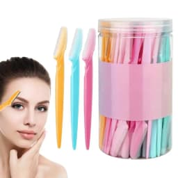 Eyebrow Trimmer 66pc Facial And Eyebrow Shaper Eye Brow Shaver With Protective Cover Portable Face Dermaplaning Tool For Eyebrow