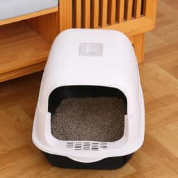 Tieker Extra Large Removable Enclosed Cat Litter Box Pet Cat Toilet Litter Box with Cat Litter Scoop Deodorant and Splash-proof