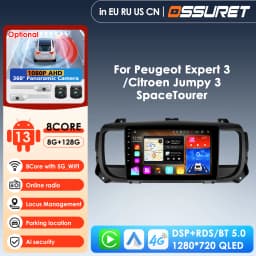 Carplay 4G 9''10.33'' AI System 2Din Android Car Multimedia Player for Peugeot Expert 3 Citroen Jumpy 3 SpaceTourer 2016-2021 BT