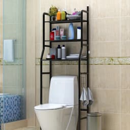 Haodirect 3-layer bathroom storage rack metal storage rack above toilet freestanding space saving rack